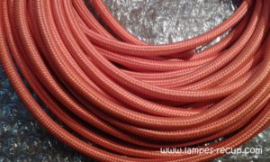 Câble textile orange rond deux fils