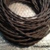 câble textile tressé marron deux fils