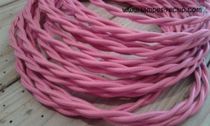 Câble textile tressé rose fushia deux fils