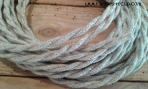 Câble textile lin tressé 2x0,75 mm2 