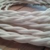 Câble textile tressé blanc cassé deux fils