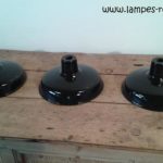 Série de 3 petites suspensions industrielles noires