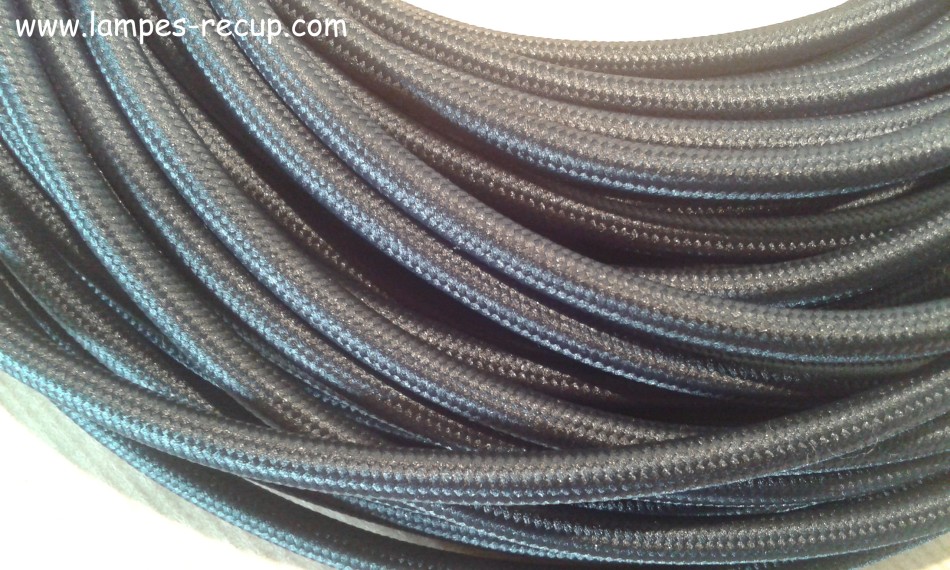 5 Metri Sable//Noir Fabriqu/é en Italie c/âble en Tissu 2 Fils 2 x 0,75 mm2 C/âble Textile pour Lampe