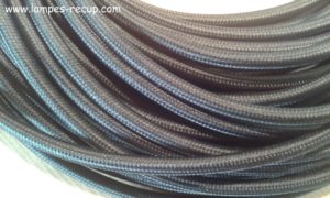 Câble textile noir rond 2x0,75 mm/2