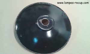 Abat-jour émaillé noir diamètre 25 cm