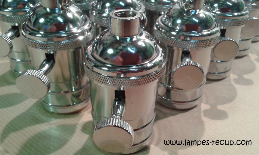 Douille Lampe E27 Vintage En Aluminium Avec Interrupteur - Style Rétro Industriel - Pour éclairage Suspendu DIY