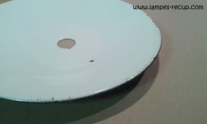Abat-jour vintage tôle verte diamètre 29 cm