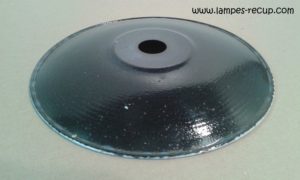 Abat-jour vintage émaillé noir diamètre 24 cm