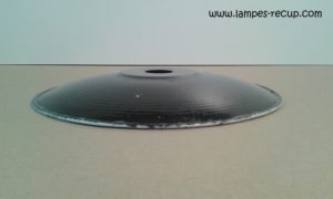 Abat-jour suspension vintage émaillé noir diamètre 24 cm