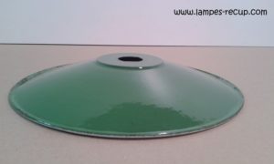 Abat-jour vintage émaillé vert diamètre 24 cm 2