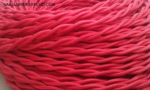 Câble textile rouge tressé 2 x 0.75mm2