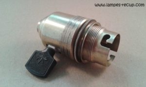 Douille ancienne a clé B22 adaptable lampe Gras Ravel