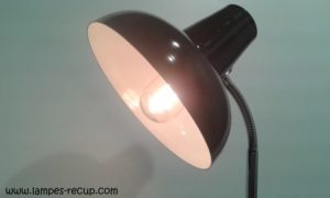 Lampe de bureau vintage année 70 marron foncé