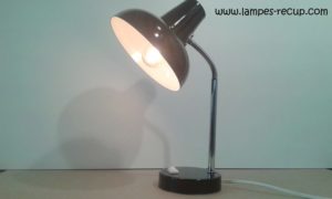 Lampe de bureau vintage année 70 marron foncé