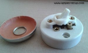 Interrupteur ancien porcelaine et chrome