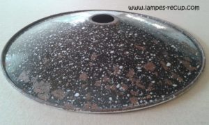 Abat-jour industriel émaillé noir moucheté diamètre 25 cm