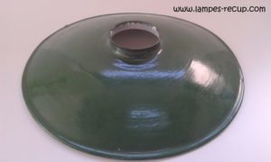 Abat-jour industriel émaillé vert diamètre 24 cm