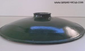 Abat-jour industriel émaillé vert diamètre 24 cm