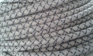 Câble textile gris anthracite et lin naturel 2 x 0.75 mm/2