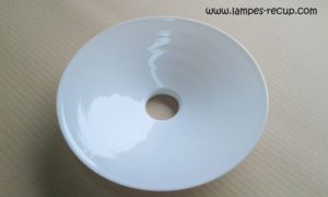 Abat-jour vintage opaline contours lisse diamètre 25 cm