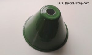 Réflecteur vintage conique émaillé vert diamètre 20 cm