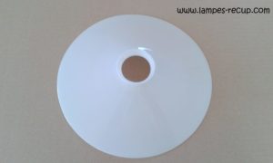 Abat-jour ancien opaline lisse diamètre 25 cm