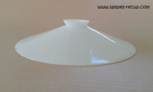 Abat-jour ancien opaline lisse diamètre 25 cm