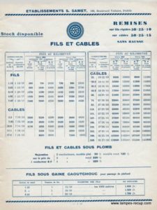 Catalogue matériel électrique Ets SAMET Mai 1935