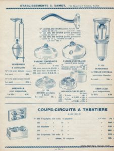 Catalogue matériel électrique Ets SAMET Mai 1935