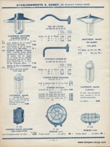 Catalogue matériel électrique Ets SAMET Mai 1935