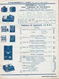 Catalogue matériel électrique Ets SAMET Mai 1935