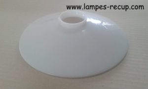 abat-jour vintage opaline réflecteur lisse diamètre 22 cm