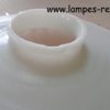 Abat-jour opaline vintage suspension a bords plissés diamètre 25 cm