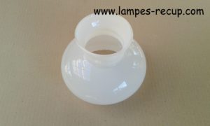 Coiffe opaline lustre ancien diamètre base 14,5 cm