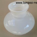 Coiffe opaline lustre ancien diamètre base 14,5 cm