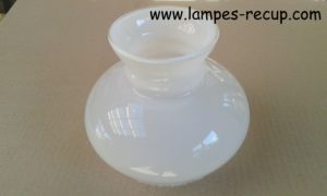 Coiffe opaline lustre ancien diamètre base 14,5 cm