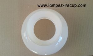 Coiffe opaline lustre ancien diamètre base 14,5 cm