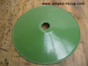 Abat-jour vintage émaillé vert diamètre 25 cm