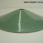 Abat-jour vintage métal émaillé vert diamètre 30 cm