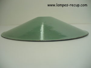 Abat-jour vintage métal émaillé vert diamètre 30 cm