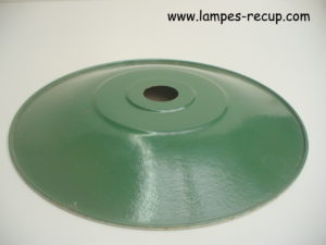 Abat-jour métal émaillé vintage vert diamètre 25 cm