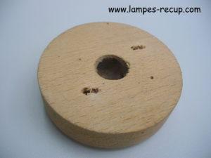 Embase bois ronde support interrupteur ancien diamètre 7 cm
