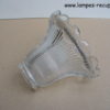 Tulipe en verre ancienne type Holophane diamètre 14,5 cm