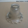 Tulipe en verre ancienne type Holophane diamètre 14,5 cm