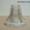 Tulipe en verre ancienne type Holophane diamètre 14,5 cm