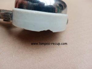 Interrupteur ancien porcelaine et chrome simple allumage