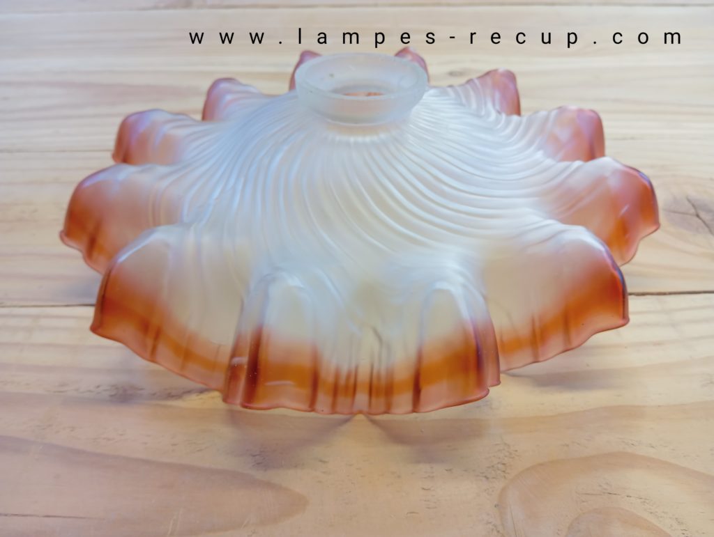 Paire De Clips Vintage Années 50 - Métal Doré Et Pâte De Verre Mandarine