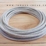 Cable textile lin gris clair 2x0,75 longueur de 10 mètres