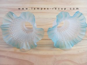 Tulipe en verre pour applique jupe turquoise