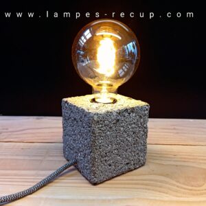 Lampe design cube en béton LED